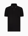 Emporio Armani Jersey Polo Shirt With Logo Collar In Black