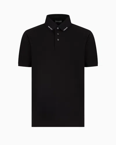 EMPORIO ARMANI JERSEY POLO SHIRT WITH LOGO COLLAR