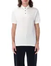 Emporio Armani White Embroidered Logo Polo In White
