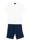Emporio Armani Logo-embossed Trousers Set In White