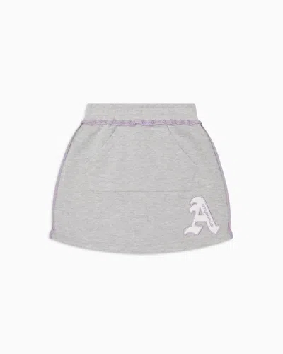 Emporio Armani Kids' Jersey Skirt With Elasticated Waist And “a” Patch In Grey