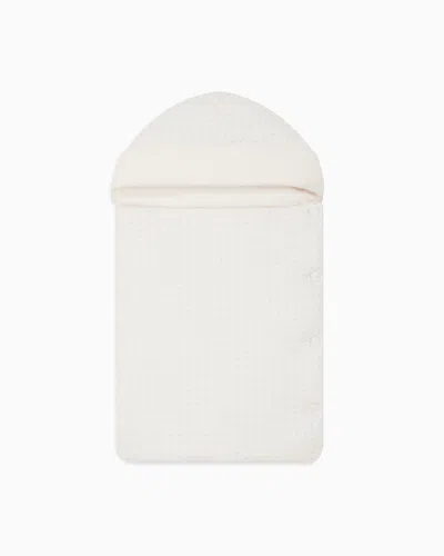 Emporio Armani Jersey Sleeping Bag With Op-art Eagles In Pink