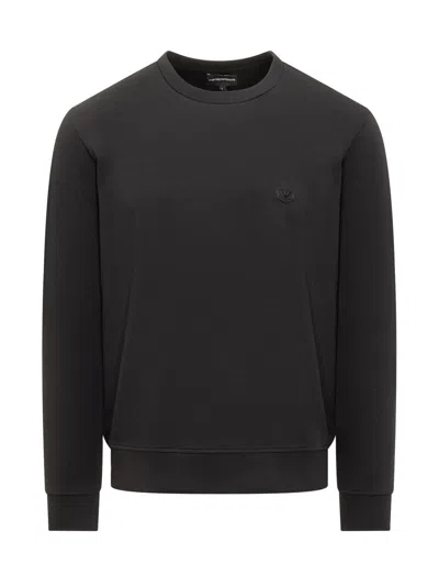 Emporio Armani Jersey Sweatshirt In Black