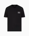 Emporio Armani Asv Jersey T-shirt With Embroidered Logo Patch In Black