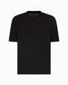 Emporio Armani Icon Viscose-blend Jacquard Jersey Jumper With Op-art Motif In Black