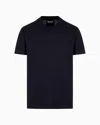 Emporio Armani Official Store Jersey T-shirt With Jacquard Logo In Black Logo