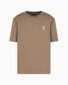 Emporio Armani Jersey T-shirt With Rubberised Logo Print In Brown