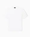 Emporio Armani Asv Domed Logo Pima-jersey T-shirt In White