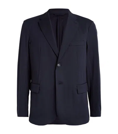 Emporio Armani Jersey Travel Essentials Blazer In Blue