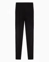Emporio Armani Jersey Trousers With Logo Bands In Black