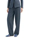 Emporio Armani Jersey Two Tone Chevron Trousers In Gray