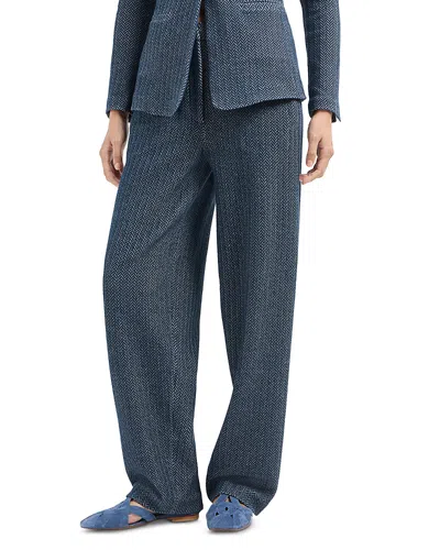 Emporio Armani Jersey Two Tone Chevron Trousers In Gray