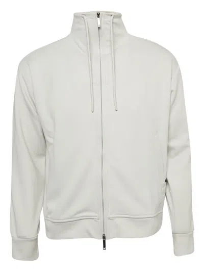 Pre-owned Emporio Armani Jersey Zip-up Sweatshirt In Gray