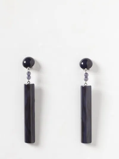 Emporio Armani Marbled-effect Logo-print Earrings In Black