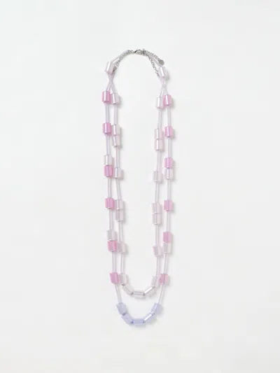 Emporio Armani Beaded Necklace In Pink