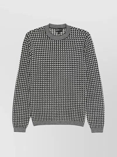 EMPORIO ARMANI JUMPER CREWNECK WOOL GEOMETRIC PATTERN
