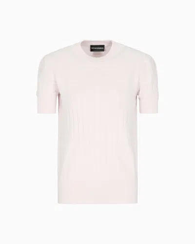 Emporio Armani Jumper With Ribbed And Plain-and-purl Knit In Pink