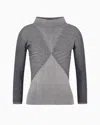 Emporio Armani Jumper With Striped Links-stitch Details In Gray