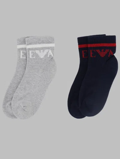 Emporio Armani Junior Mini Socks For Boys, Cotton Blend In Blue