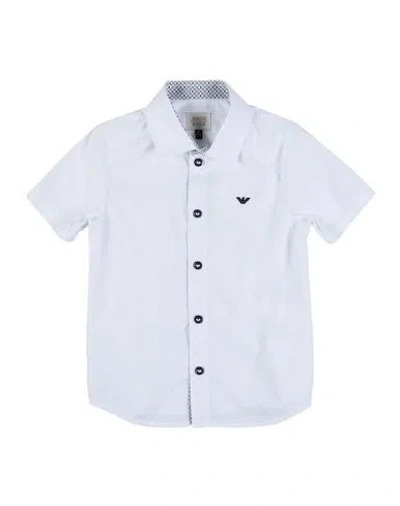 Emporio Armani Babies'  Junior Toddler Boy Shirt White Size 6 Cotton In Blue