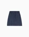Emporio Armani Lurex Tweed Mini Skirt With Micro Sequins