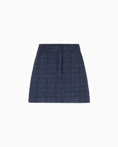 EMPORIO ARMANI LUREX TWEED MINI SKIRT WITH MICRO SEQUINS