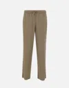 Emporio Armani Jogger Trousers With Linen And Viscose Blend