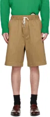 Emporio Armani Khaki Oversized Shorts In Duna