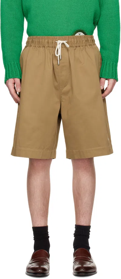 Emporio Armani Khaki Oversized Shorts In Duna