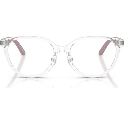 Emporio Armani Kids' 46mm Cat Eye Optical Glasses In Metallic