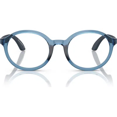 Emporio Armani Kids' 46mm Round Optical Glasses In Blue
