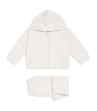 Emporio Armani Kids Logo Hoodie And Sweatpants Set In Gray
