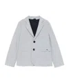 Emporio Armani Kids Logo Plaque Striped Blazer In Gray