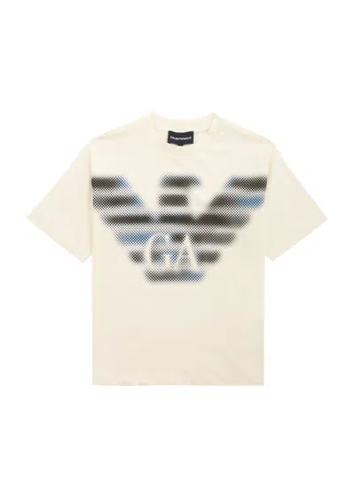 Emporio Armani Kids Logo-print Cotton T-shirt In White