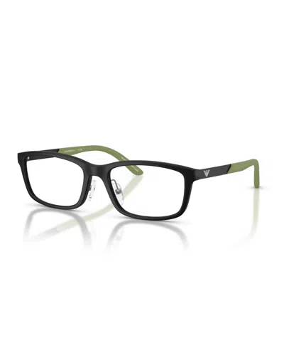 Emporio Armani Kids Men's Rectangle Eyeglasses, Ek3009 In Black