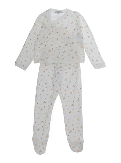 Emporio Armani Kids Mini Tech Fabric Suit Set With Zip Jacket And Side-pocket Pants In White