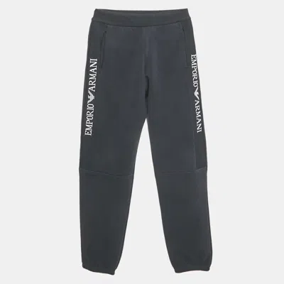 Pre-owned Emporio Armani Kids Navy Blue Cotton Sweatpants 10yrs