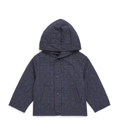 Emporio Armani Kids Quilted Blouson Jacket In Blue