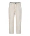 Emporio Armani Ivory Trousers For Boy With Eagle In White