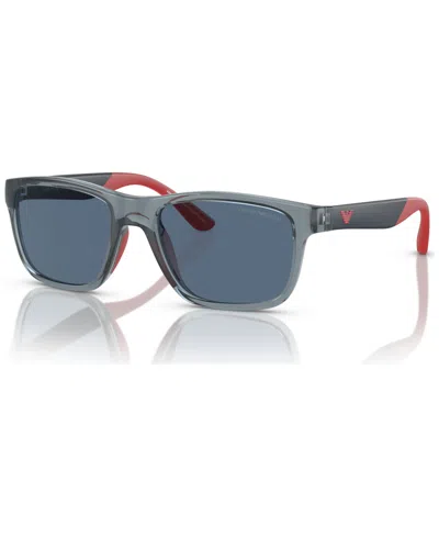 Emporio Armani Kids Sunglasses, Mirror Ek4002 In Shiny Transparent Blue