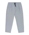 Emporio Armani Kids Tapered Drawstring Trousers In Gray