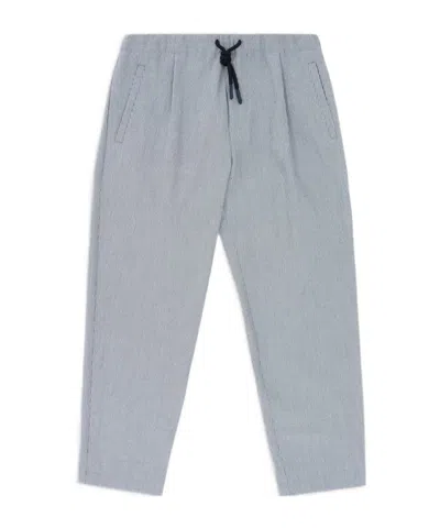 Emporio Armani Kids Tapered Drawstring Trousers In Gray