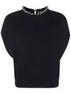 Emporio Armani Metallic Sphere Trim Sweater In Black