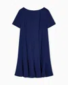 Emporio Armani Kleid Mit Falten Aus Funktionalem Cady In Blue