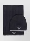 Emporio Armani Knit Beanie And Scarf Set