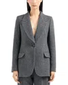 Emporio Armani Knit Blazer In Grey Melange