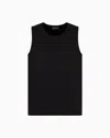 Emporio Armani Knit-effect Ribbed Tank Top In Black