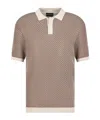 Emporio Armani Jacquard Knit Polo Shirt In Nude