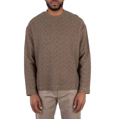 Emporio Armani Knit Pull Over Sweater In Brown