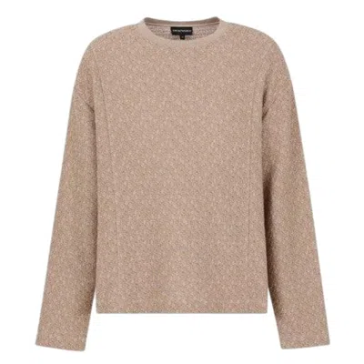 Emporio Armani Knit Pull Over Sweater In Brown